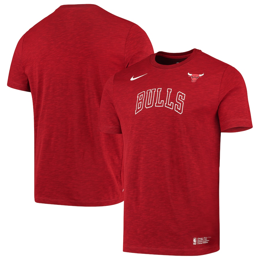 2020 NBA Men Nike Chicago Bulls Heathered Red Essential Facility Performance TShirt